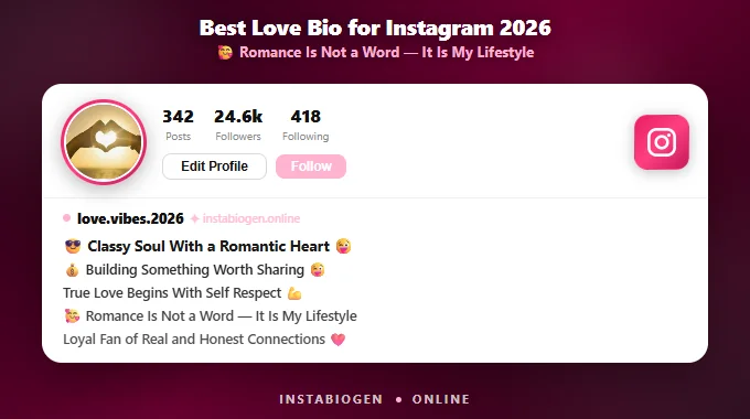 Best Love Bio for Instagram – Heart Touching & Romantic Bios
